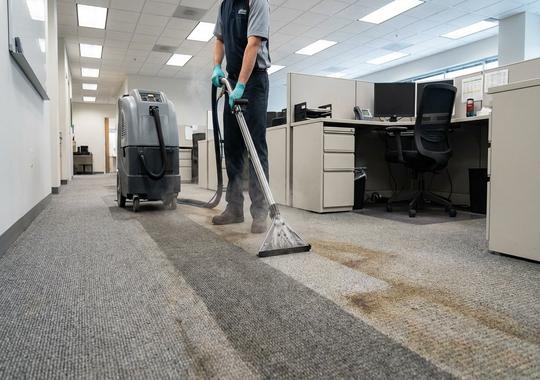 Commercial carpet cleaning with hot water extraction in Sydney
